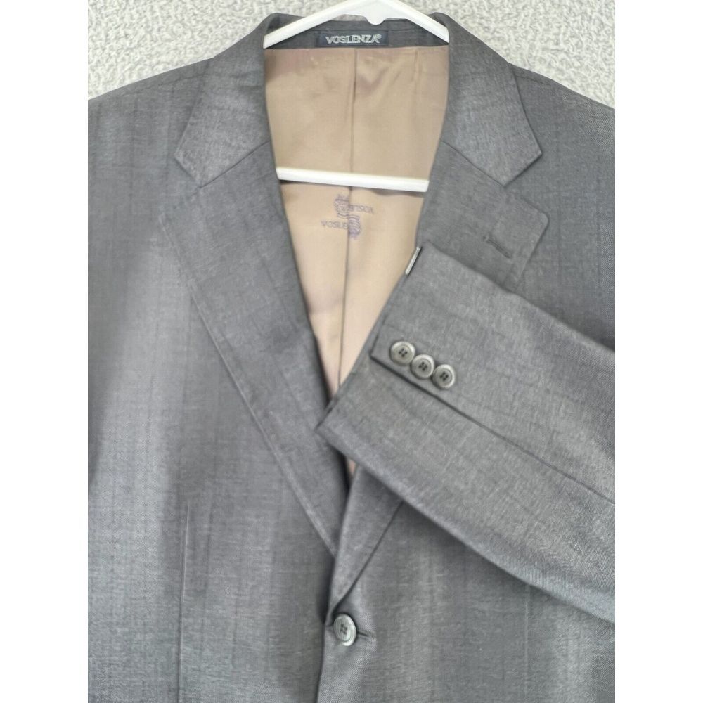 VOSLENZA Blazer Sport Coat Size 42R Wool Silk Blend‎ 2-Button Super 170s Gray
